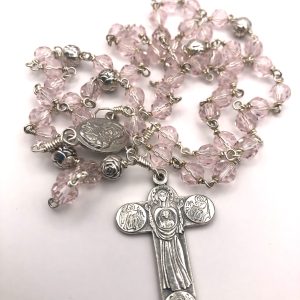 Pink Czech Chrystal Rosary