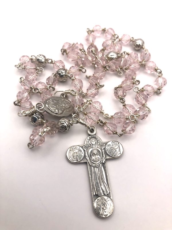 Pink Czech Chrystal Rosary