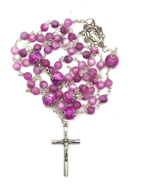 Pink quartzite wire wrapped /silver - Image 2
