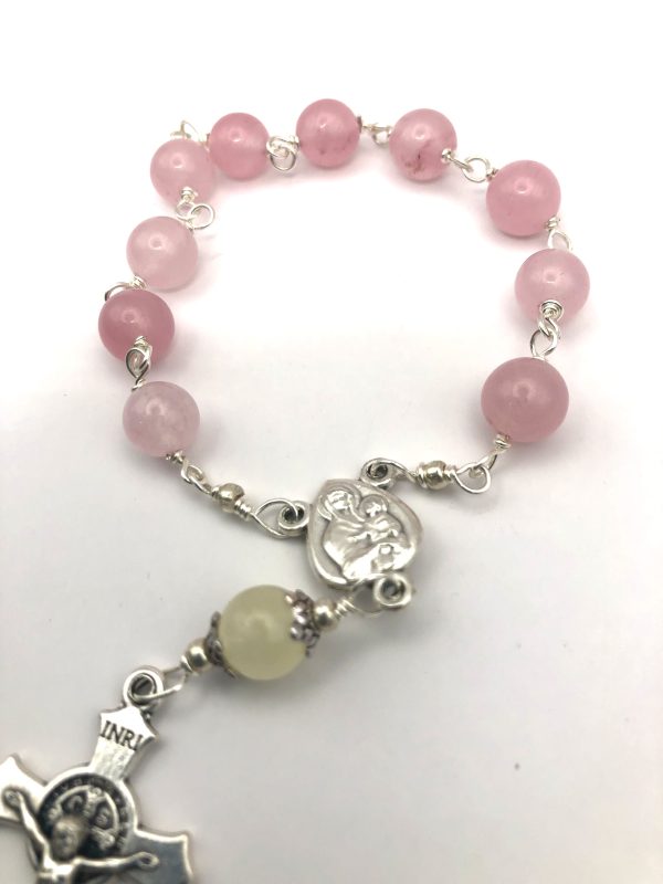 Pink Chalcedony decade rosary - Image 3