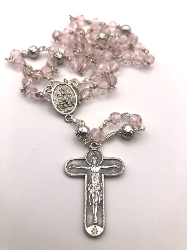 Pink Czech Chrystal Rosary - Image 2
