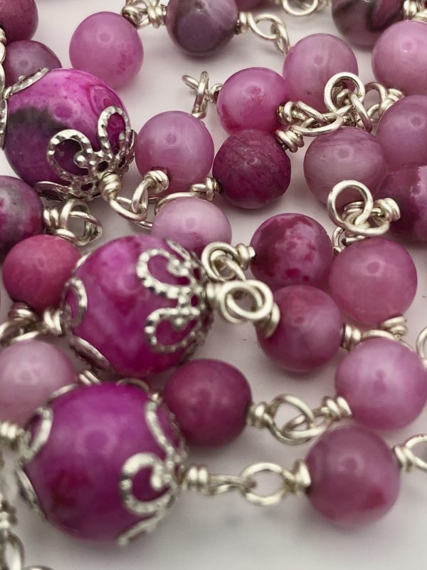 Pink quartzite wire wrapped /silver - Image 3