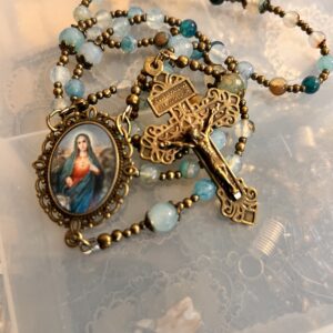 Immaculate Heart Agate rosary