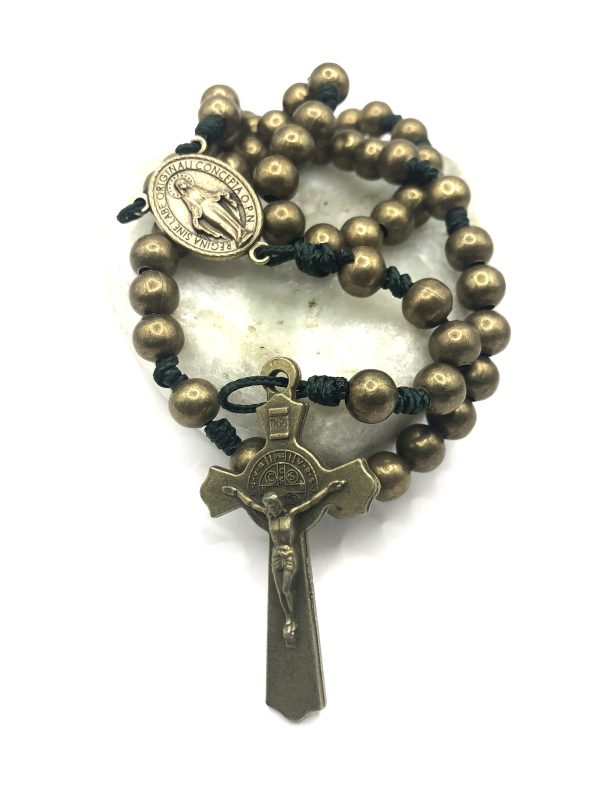 Bronze beads microcord rosary - Image 3