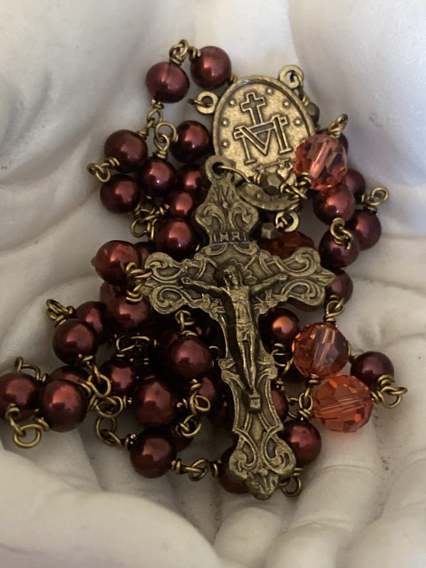 Pearl and Swarovski Crystal rosary - Image 2