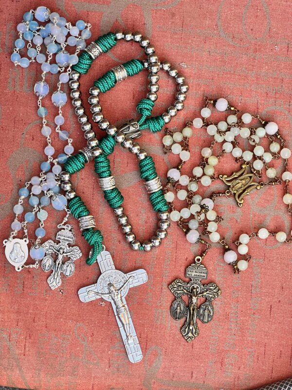 Soft Agate and Opalite Rosary - Image 9