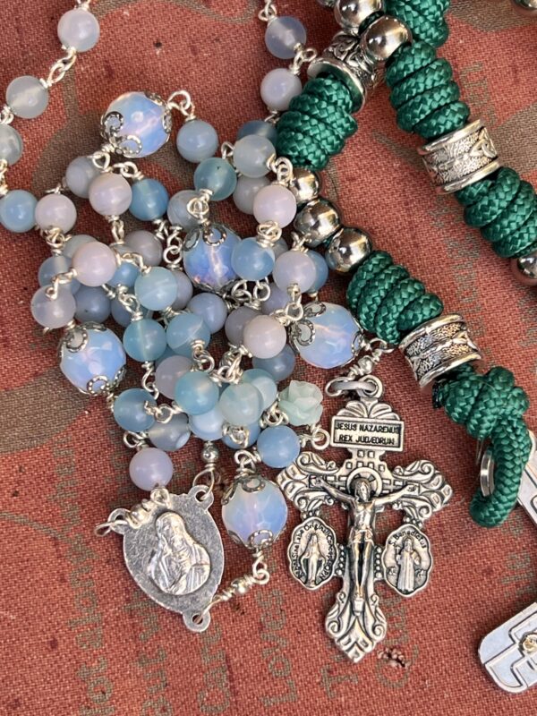 Soft Agate and Opalite Rosary - Image 6