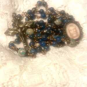 Stunning Apatite and Jasper Holy Face Rosary