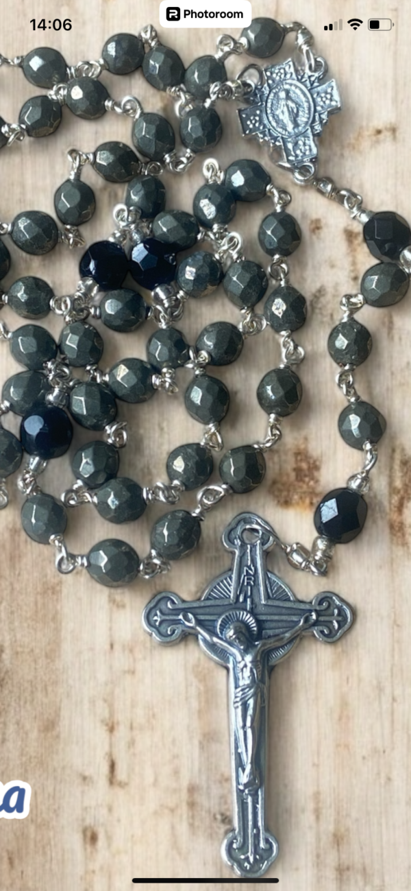 Pyrite and black strong rosary - Image 2