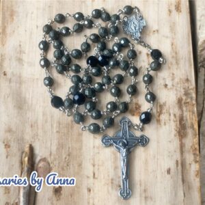 Pyrite and black strong rosary