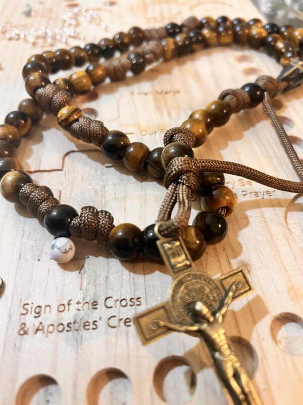 Brown tiger eye Paracord  rosary - Image 4