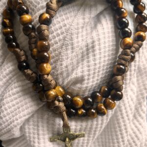 Brown tiger eye Paracord  rosary