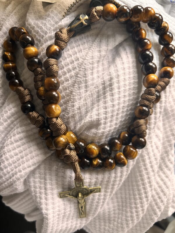 Brown tiger eye Paracord  rosary