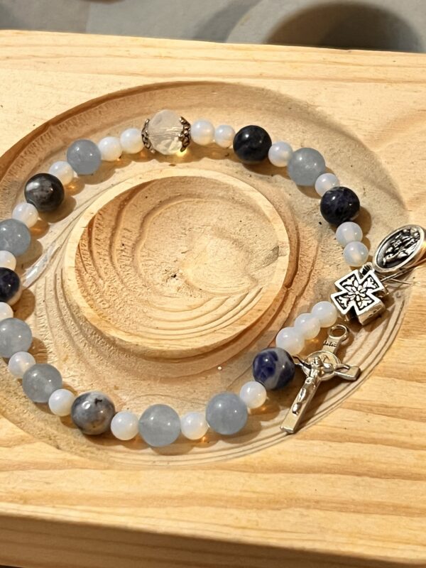 Beautiful blue stone decade bracelet