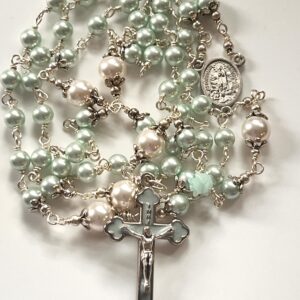 Stunning Glass Pearl Rosary