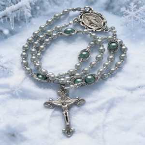 Heirloom glass pearl rosary.